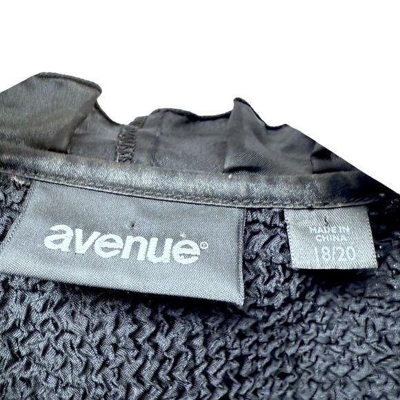 Avenue Evening Jacket Plus Size 18/20 Black Crinkle Ruffle Womens Party Top - Picture 6 of 8